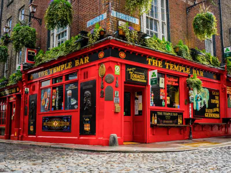 The red temple bar in Dublin
